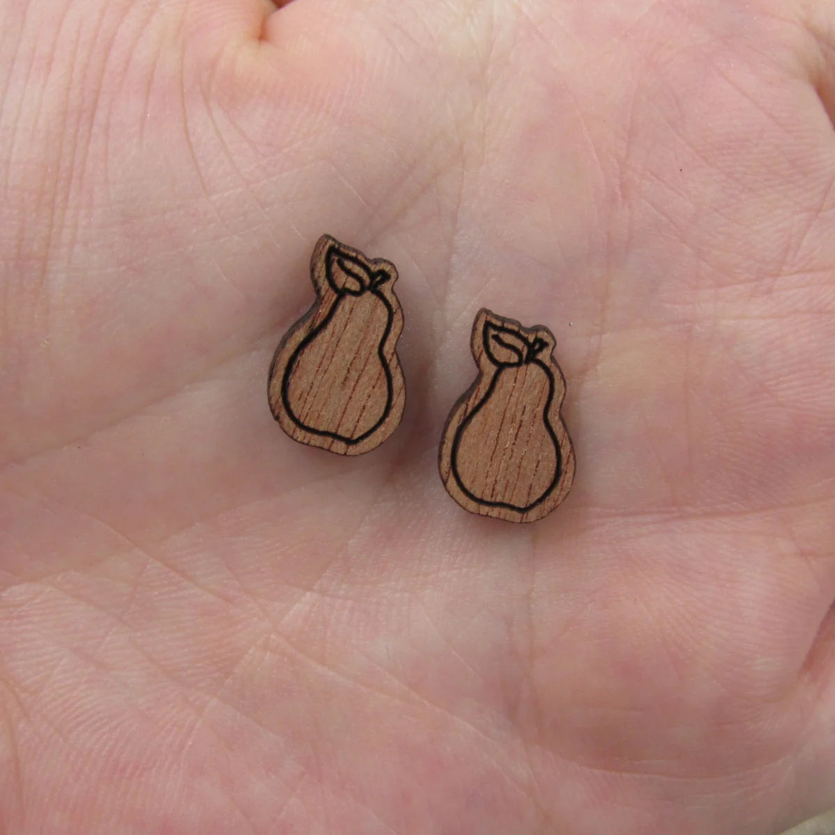 5 Pair Unfinished Blank Foods Wooden Fruits Pear Strawberry Grape Cabochon Wood Shape Cutouts For DIY Craft Earring Stud