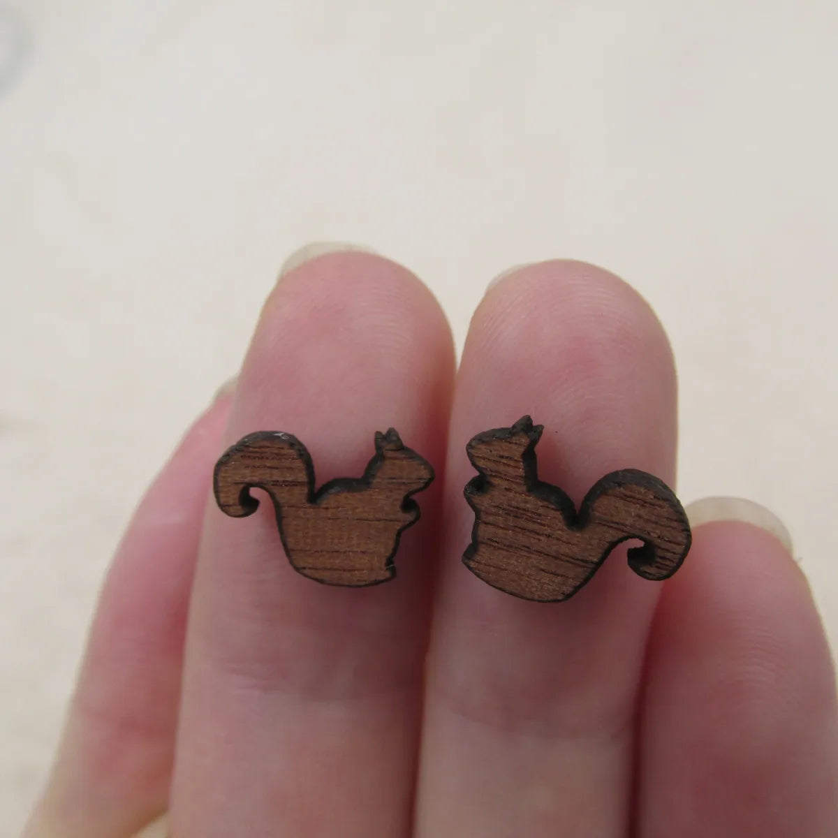 5 Pair Unfinished Blank Animal Wood Cabochon Squirrel Charms Jewelry Accessory For DIY Handmade Earring Stud Pin  Making
