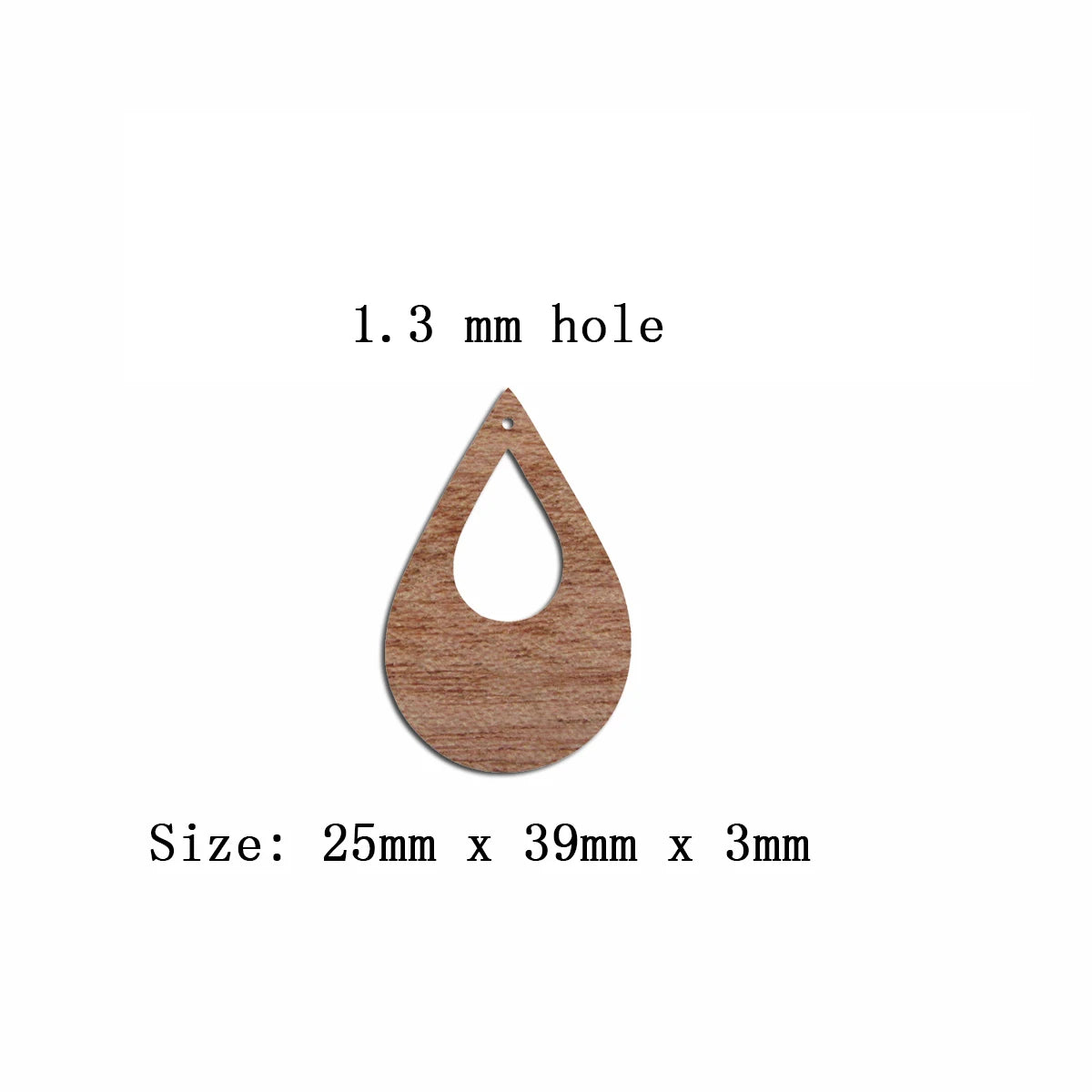 6pcs Unfinished Blank Wooden Teardrop Shape Drop Wood Earring Charms Pendant for Jewelry Making