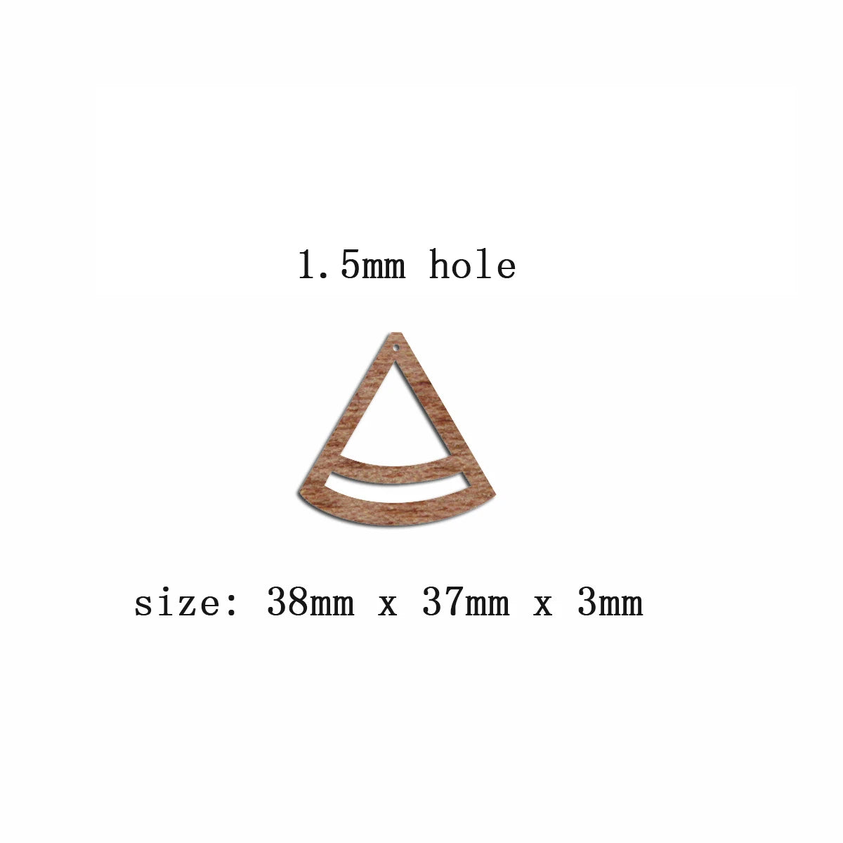 6pcs Unfinished Blank Wooden Geometric Triangle Fan Macrame Wood Earring Charms Pendant for Jewelry Making