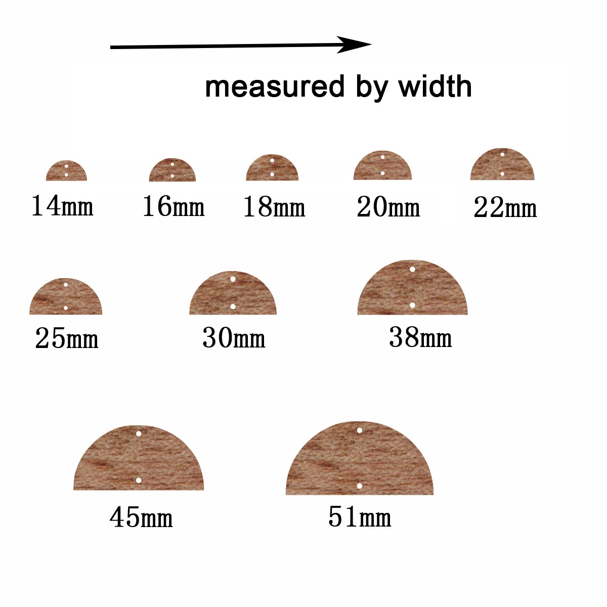 6pcs Unfinished Blank Wooden Geometric Half Circle Smicircle Two Holes Earring Connector Pendant for Jewelry Making