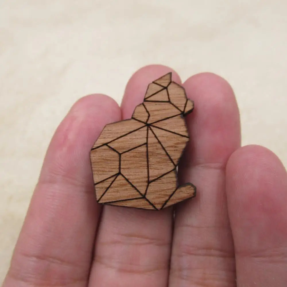 Wooden Animals Cat Charm Jewelry Findings Making Unfinished Blank Solid Wood For DIY Brooch  Earrings Charms