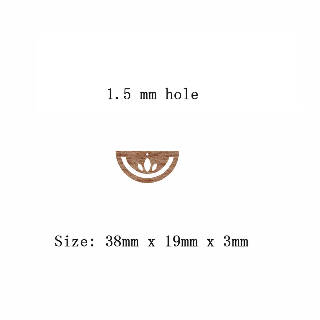 6pcs Unfinished Blank Solid Wooden  Flower Lotus Half Circle Diamond Macrame Earring Charms Pendant for Jewelry Making