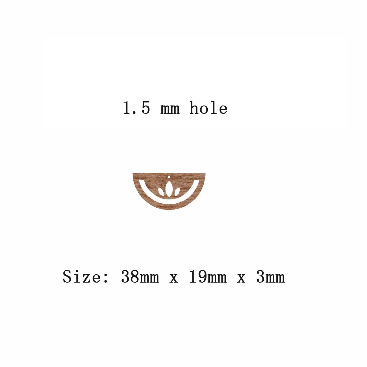 6pcs Unfinished Blank Solid Wooden  Flower Lotus Half Circle Diamond Macrame Earring Charms Pendant for Jewelry Making