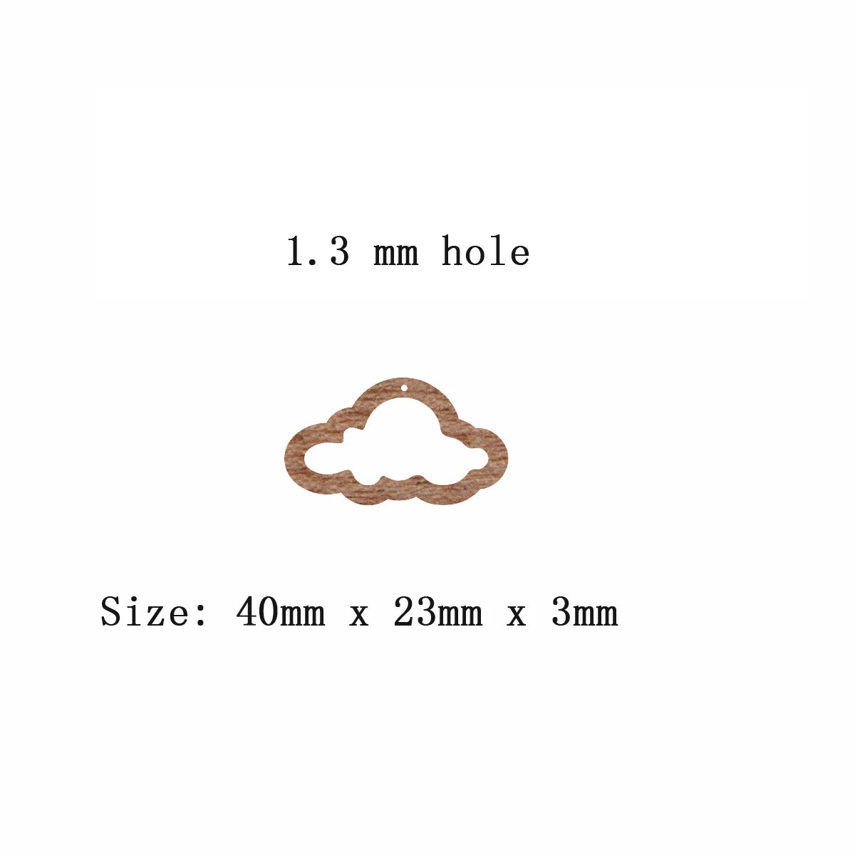 6pcs Unfinished Blank Solid Wooden Weather Cloud Outline Macrame Earring Charms Pendant for Jewelry Making