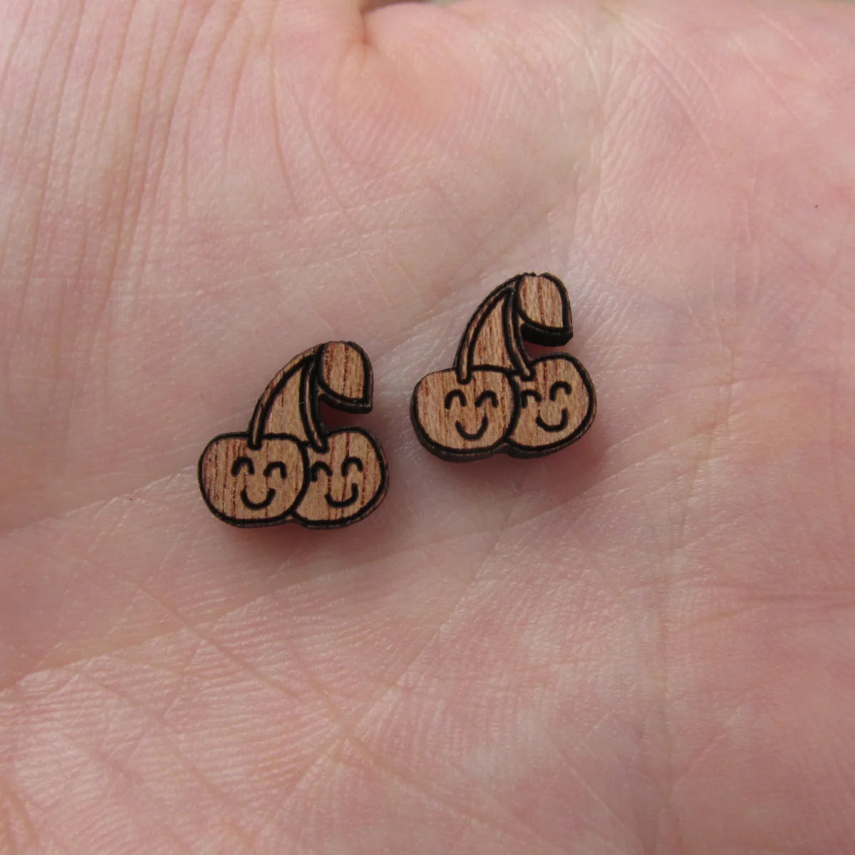 5 Pair Unfinished Blank Foods Wooden Coco Banana Coconut Cherry Cabochon Wood Shape Cutouts For DIY Craft Earring Stud