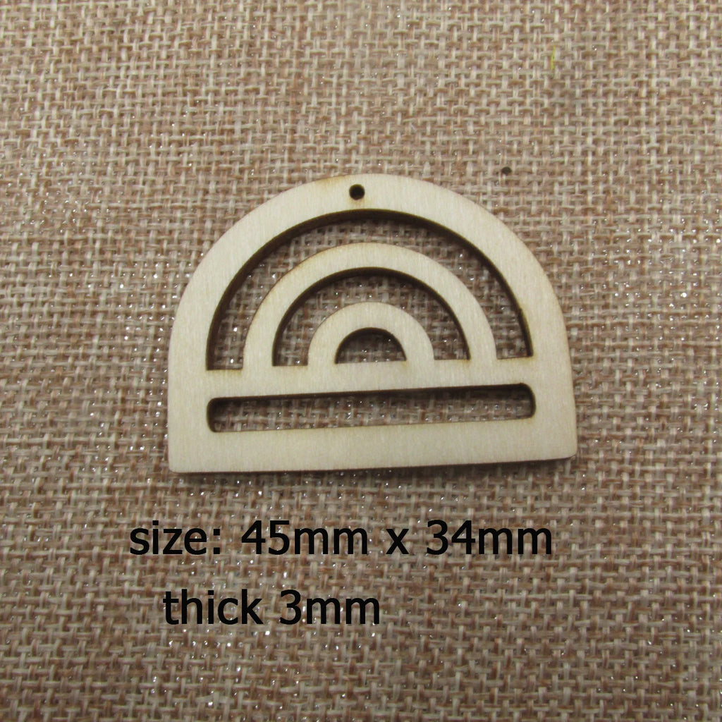 10pcs Unfinished Wood Macrames Rainbow Shape Cutouts Wooden Macrame For DIY Earrings Findings Jewelry