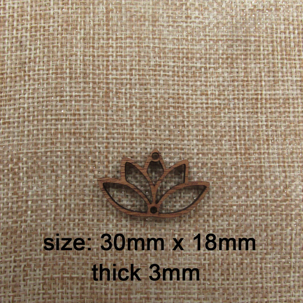 6pcs Unfinished Wooden Lotus Flower Charm Connector for Jewelry Making Bracelet Accessories DIY Craft