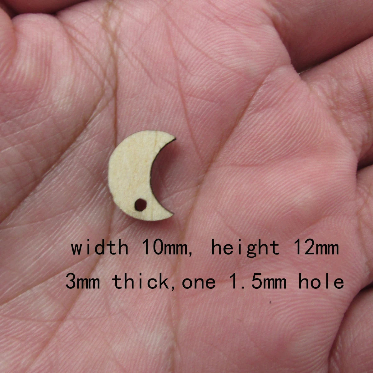 10 Pcs Unfinished Blank Wooden Moons And Star Semi Circle Shape Cutout Plywood Connector Jewelry Finding Supplies For Earrings