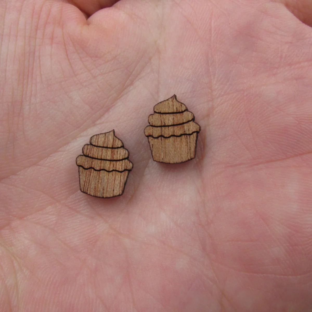 5 Pair Unfinished Blank Foods Wood Cabochon Cakes Cupcake Wooden Shape Pendant For DIY Jewerly Earrings Supplier