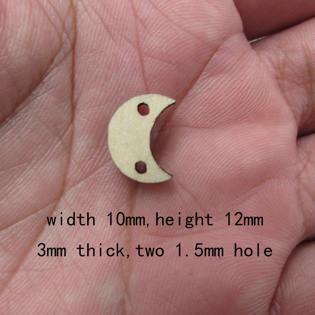 10 Pcs Unfinished Blank Wooden Moons And Star Semi Circle Shape Cutout Plywood Connector Jewelry Finding Supplies For Earrings