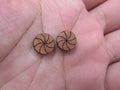 5 Pair Unfinished Wood Cabochon Christmas Holiday Peppermint Candy Cane Wooden Cutout Shapes For DIY Stud Earrings Supplies