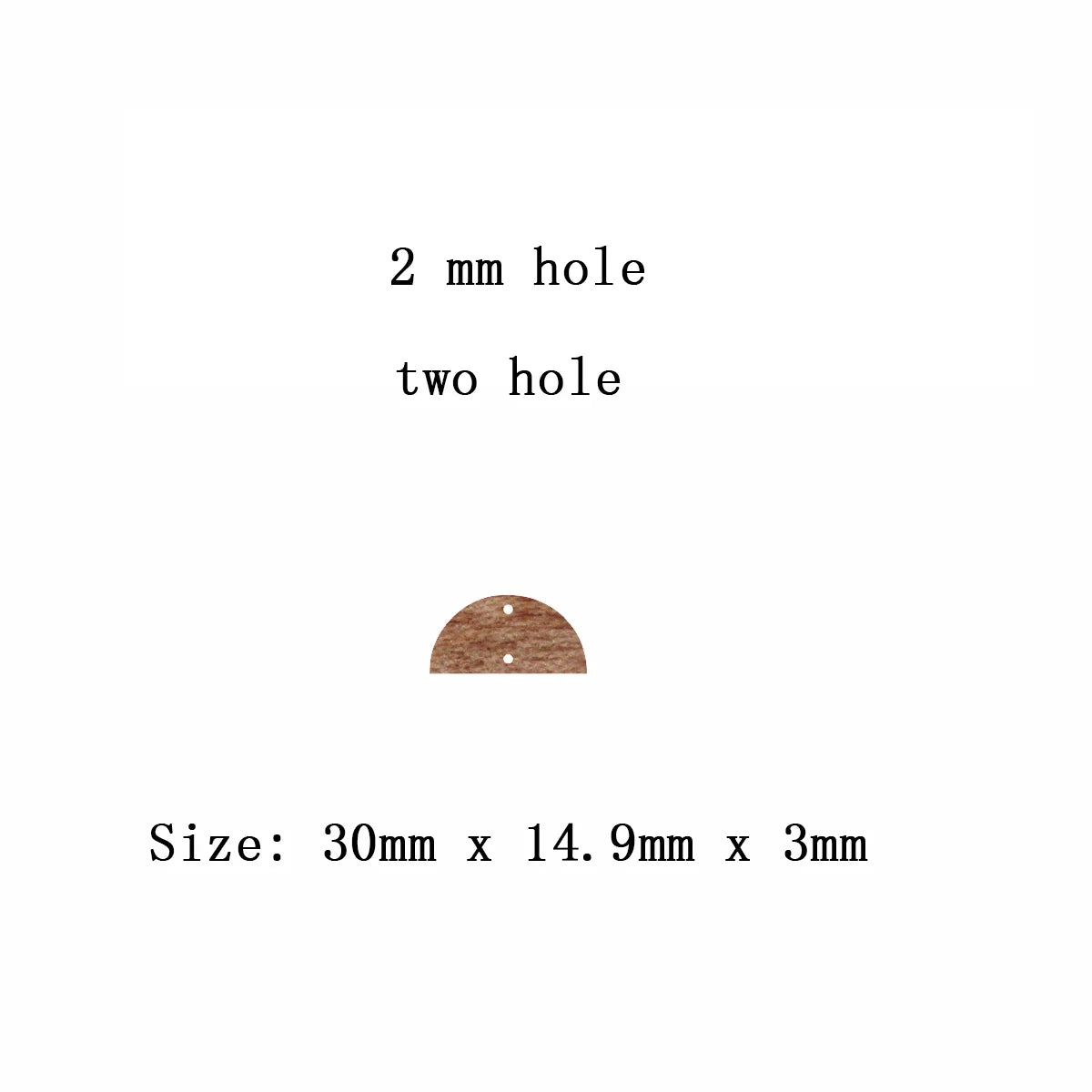 6pcs Unfinished Blank Wooden Geometric Half Circle Smicircle Two Holes Earring Connector Pendant for Jewelry Making