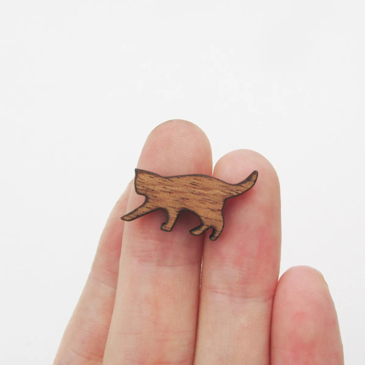 Mini Laser Cut Wood Cat Swan Duck Shape Animal Cabochons Stud Earring Embellishments Jewerly supplier