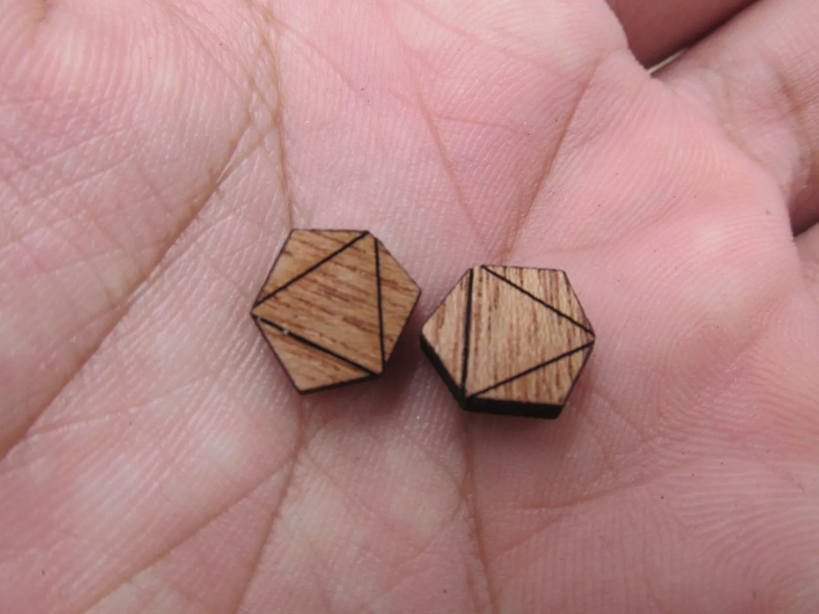 5 Pair Unfinished Blank Wood Cabochon Dice Cube Game Wooden Cutout Shapes For DIY Stud Earrings Supplies