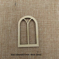 10pcs Unfinished Wood Dollhouse Windows Fairy Garden Church Diorama Bird House Windows Crafts Doll House Mirror Wall Art