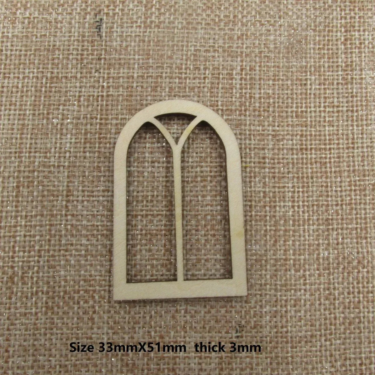 10pcs Unfinished Wood Dollhouse Windows Fairy Garden Church Diorama Bird House Windows Crafts Doll House Mirror Wall Art
