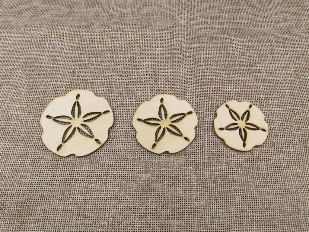 Unfinished Wooden Earrings Pendants Blank Ocean Sand Dollar and Anchor Shape Cutout Jewelry Making DIY Ear ring Findings