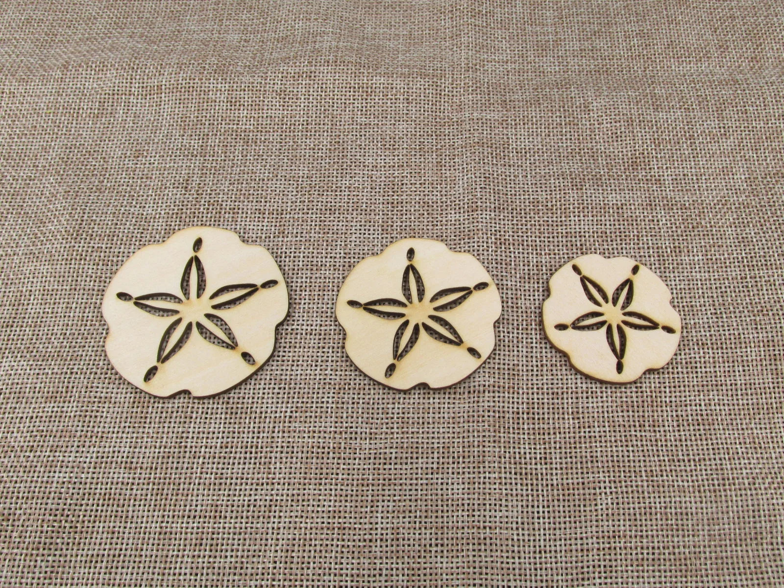 Unfinished Wooden Earrings Pendants Blank Ocean Sand Dollar and Anchor Shape Cutout Jewelry Making DIY Ear ring Findings