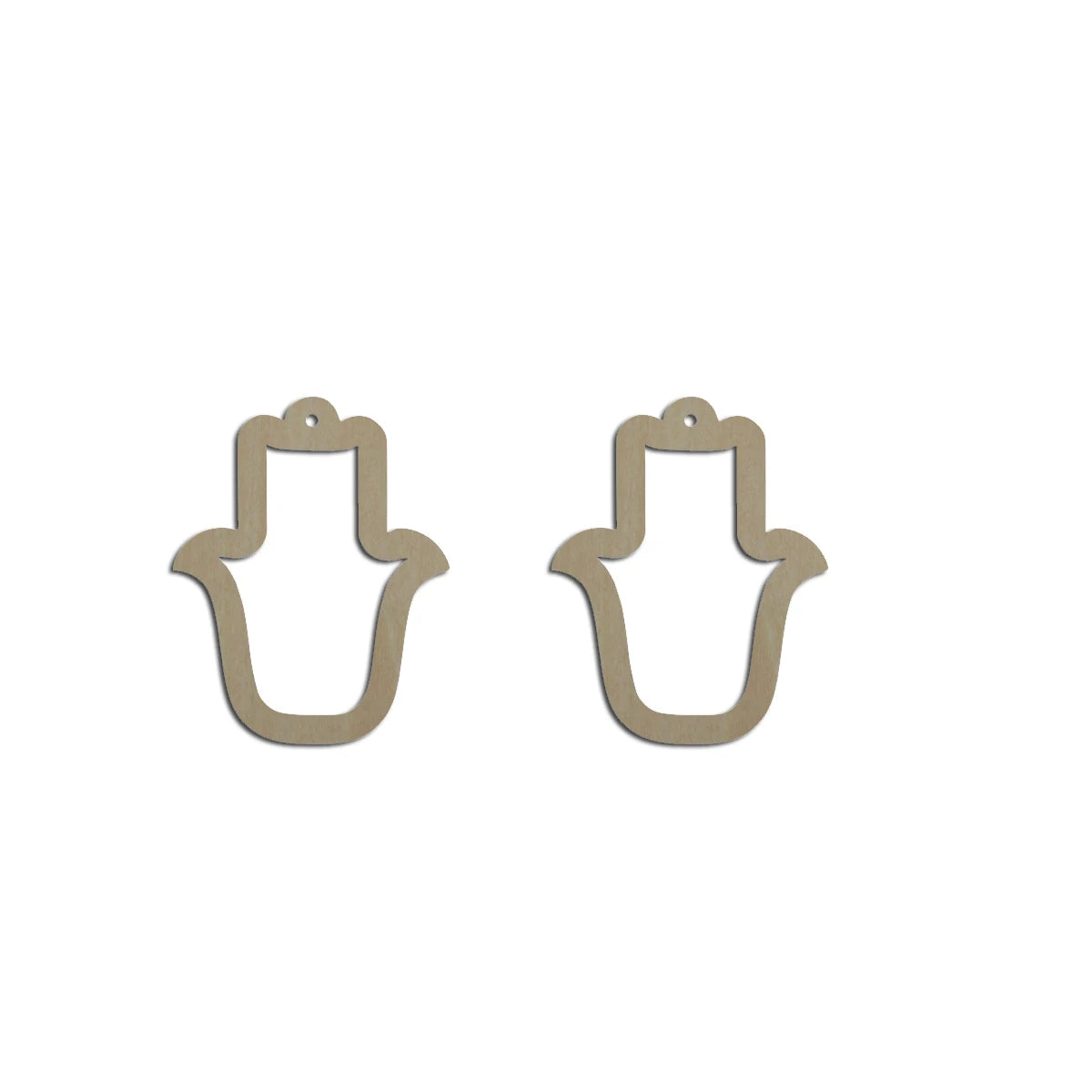 10pcs Unfinished Wood Blank Hamsa Earring Hoop Shape Macrame Earrings Pendant Charms For DIY Jewelry Making