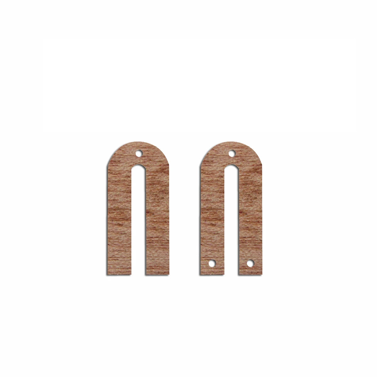 6pcs Unfinished 26mm x 12mm Blank Wooden U Semi Circle Post Stud Earring Connector Pendant for Jewelry Making