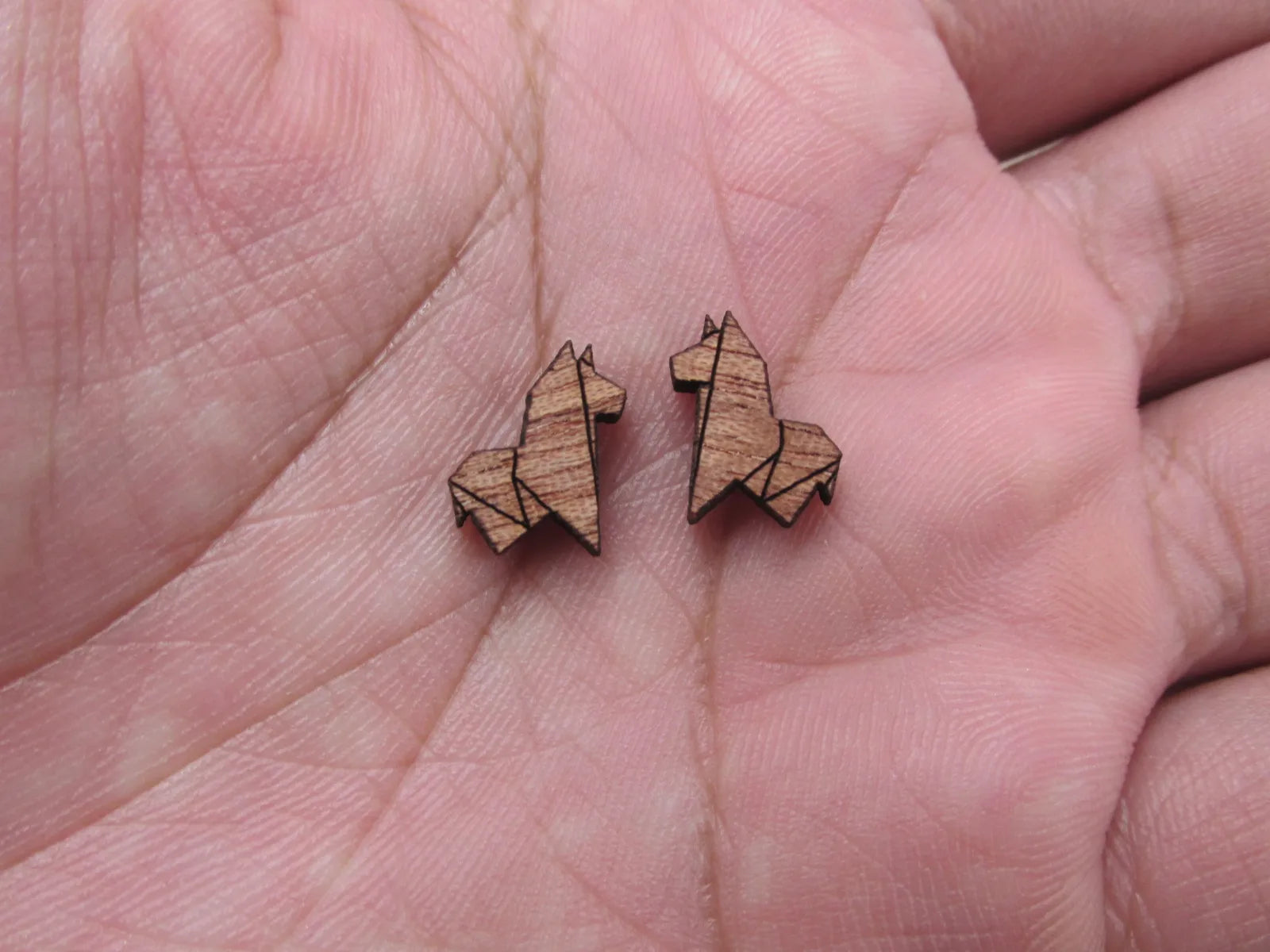 5 Pair Unfinished Wooden Cabochon Blank Animal Horse Charms Jewerly Accessory For DIY Handmade Earring Stud Pin