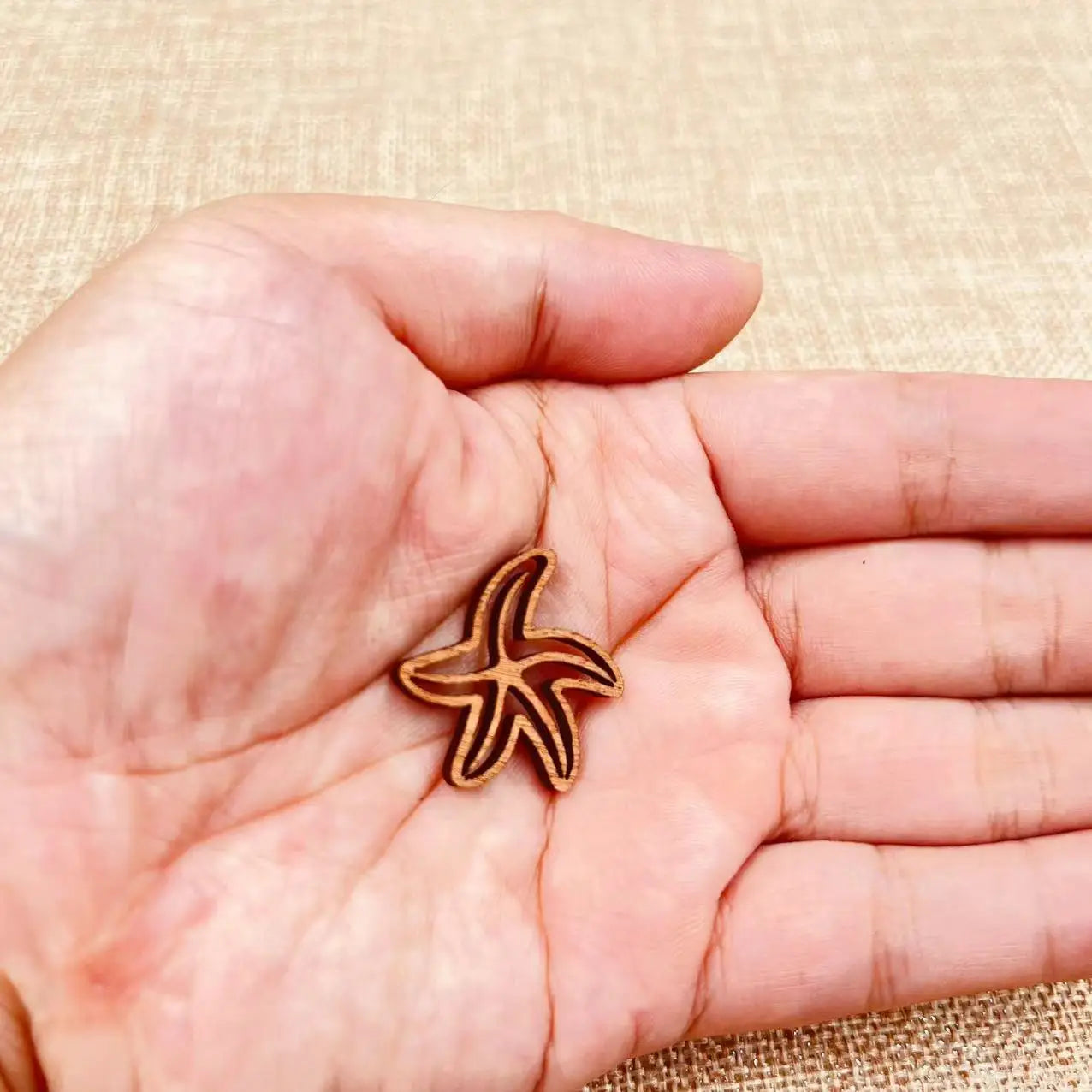 6pcs Unfinished Wood Sea Animal Ocean Starfish Charms Star Fish Earring Pendants For Jewelry Making DIY Handmade Crafte