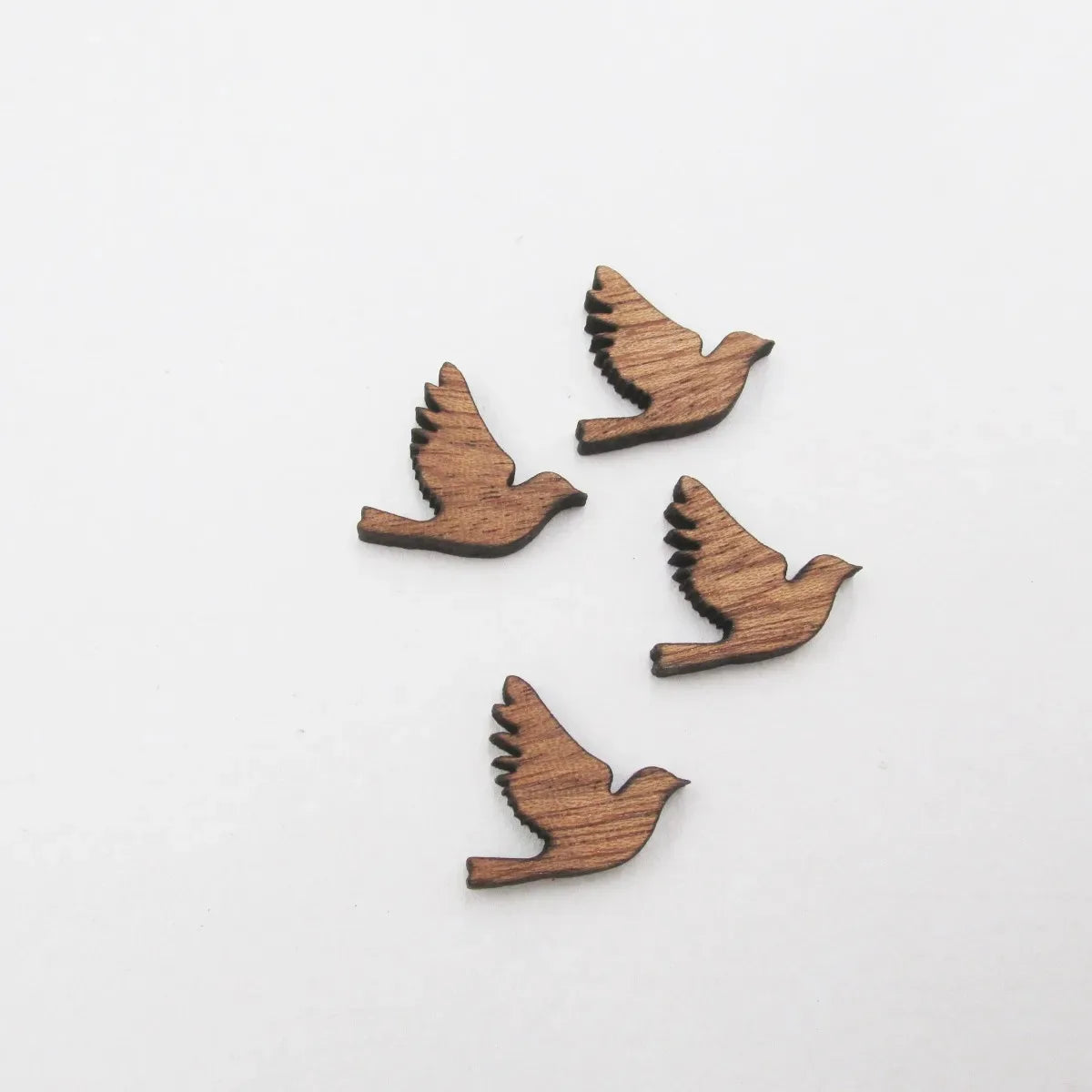 10pcs Wooden Birds Charms Cabochon, DIY Laser Cut, Jewelry Supplies, Wood Earrings, Stud