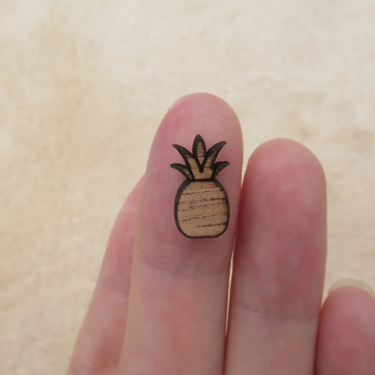 5 Pairs Unfinished Laser Engraved Wood Cabochon Shape Plants Pinapple Charms Wooden Jewerly Earrings Suppliers