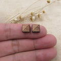 10pcs Unfinished Blank Wooden Geometric Square Shapes, DIY Wood Crafts Stud Earrings, Jewelry Making
