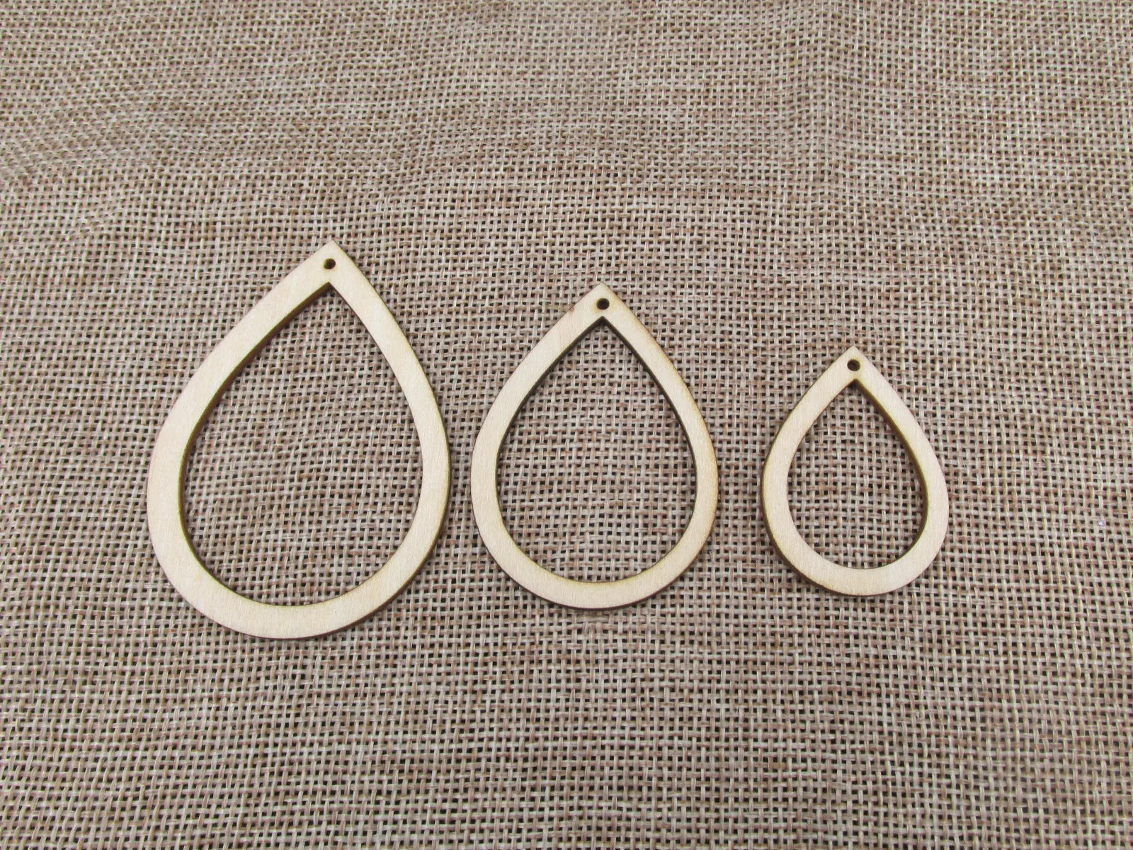Unfinished Wood Blank Classic Geometric Teardrop Shape Earring Pendant Jewelry Finding For DIY Project Making Kit
