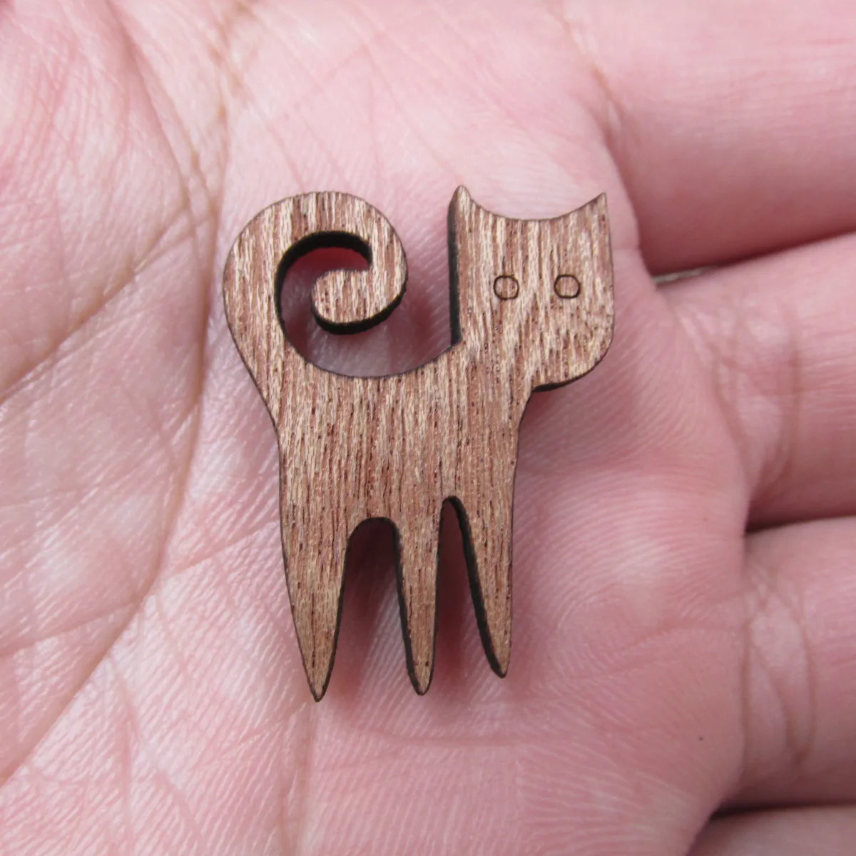 Unfinished Blank Wood Geometric Animal Cute Cat Head Parts Accessory For Brooches Enamel Pin Necklace Jewelry Diy Making
