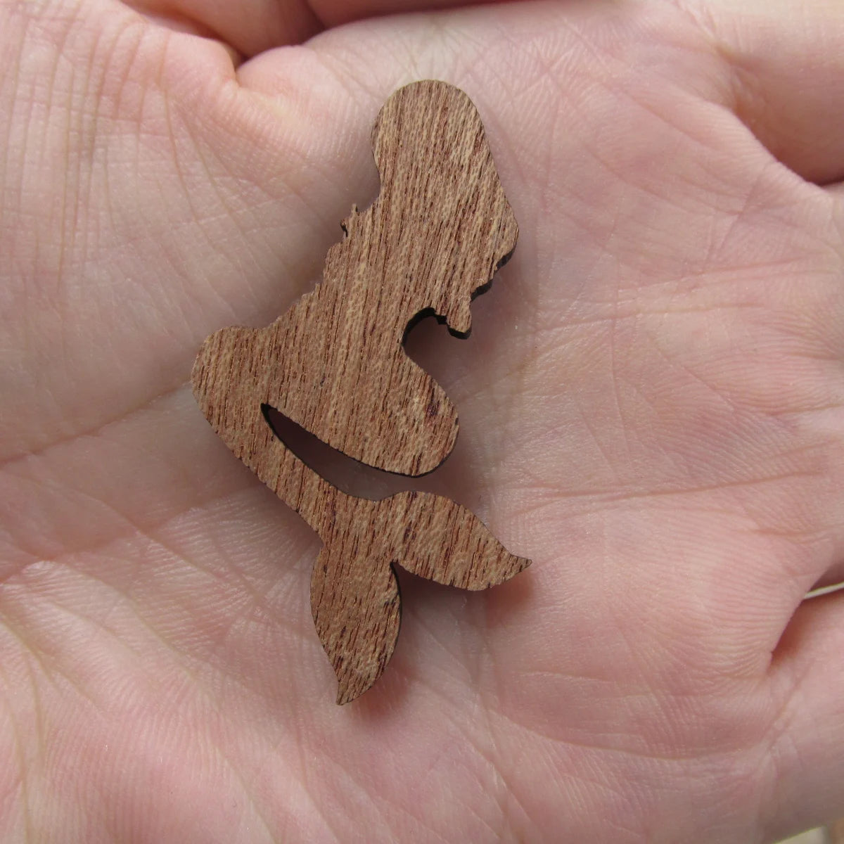 3 Pair Unfinished Ocean Animal Wooden Mermaid Shape Cutout For Brooches Pin Magnet Pendant Charms Diy Making