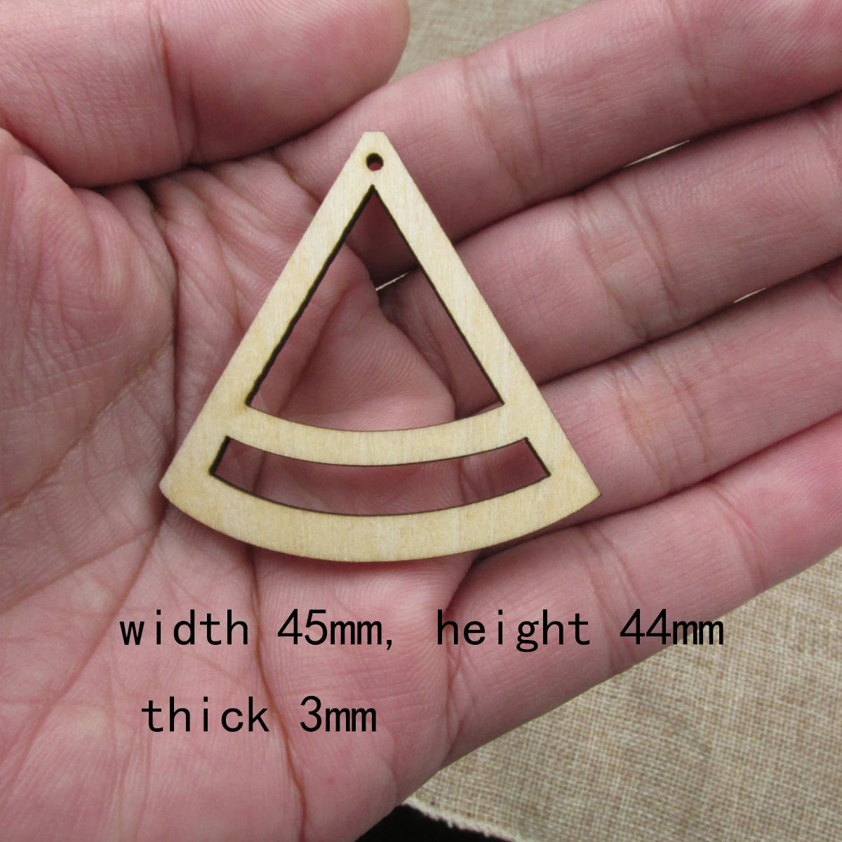 10pcs 1.75 inch Unfinished Wooden Blanks Geometric Triangle Fan Macrame DIY Earrings Parts Findings Accessories Supplies