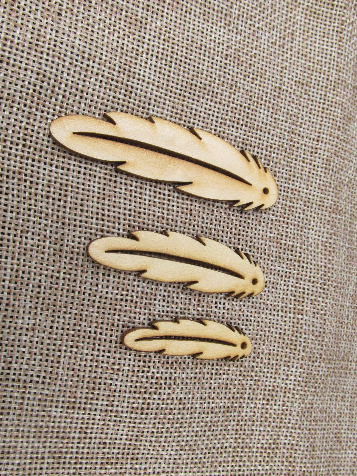 Unfinished Laser Cut Wooden Earrings Blank Pendant Wood Feather Shapes For DIY Jewelry Project Making