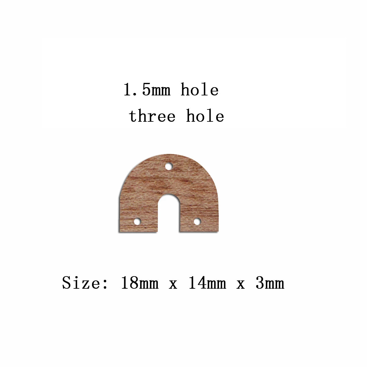 6pcs Unfinished 18mm x 14mm Blank Wooden U Semi Circle Post Stud Earring Connector Pendant for Jewelry Making
