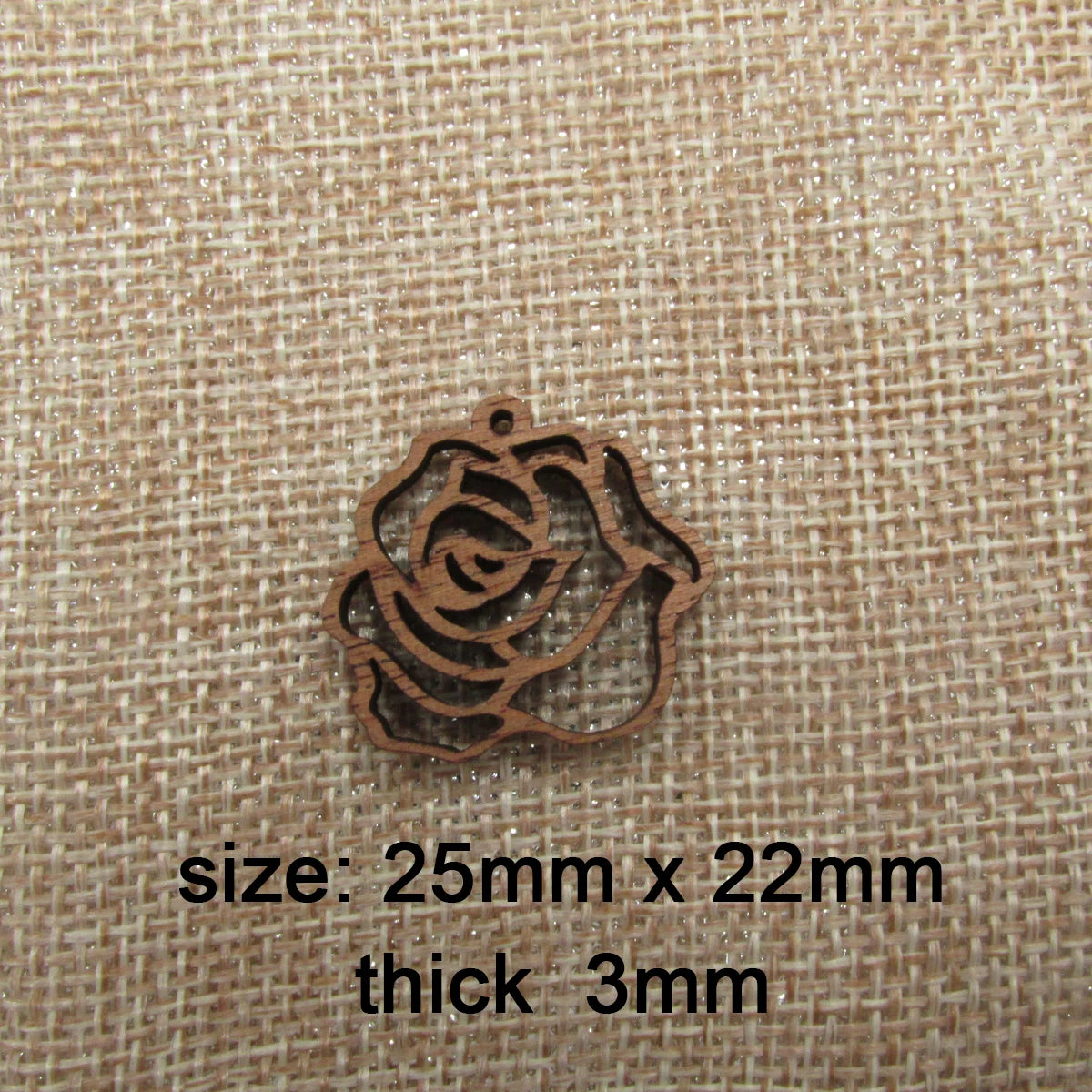 6pcs Unfinished Wooden Charms Flower Rose Laser Cut Wood Pendants Antique Jewelry Making DIY Handmade Craft