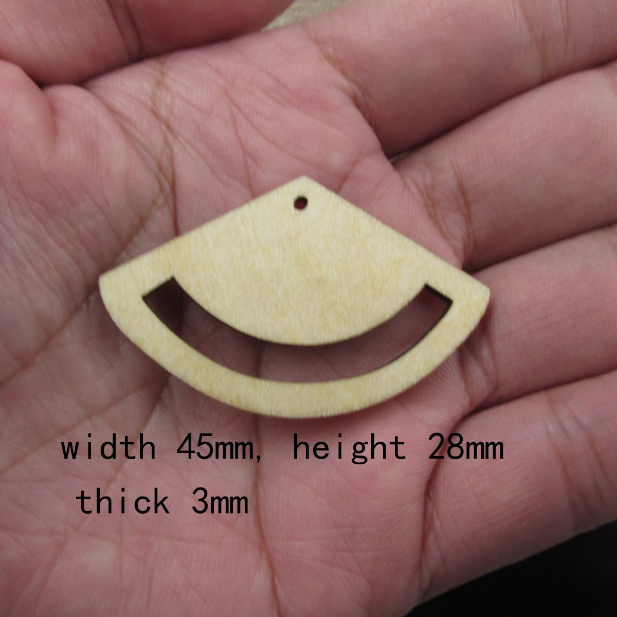 10pcs 1.75 Width Unfinished Wooden Blanks Fan Arch Macrame DIY Earrings Findings Accessories Supplies