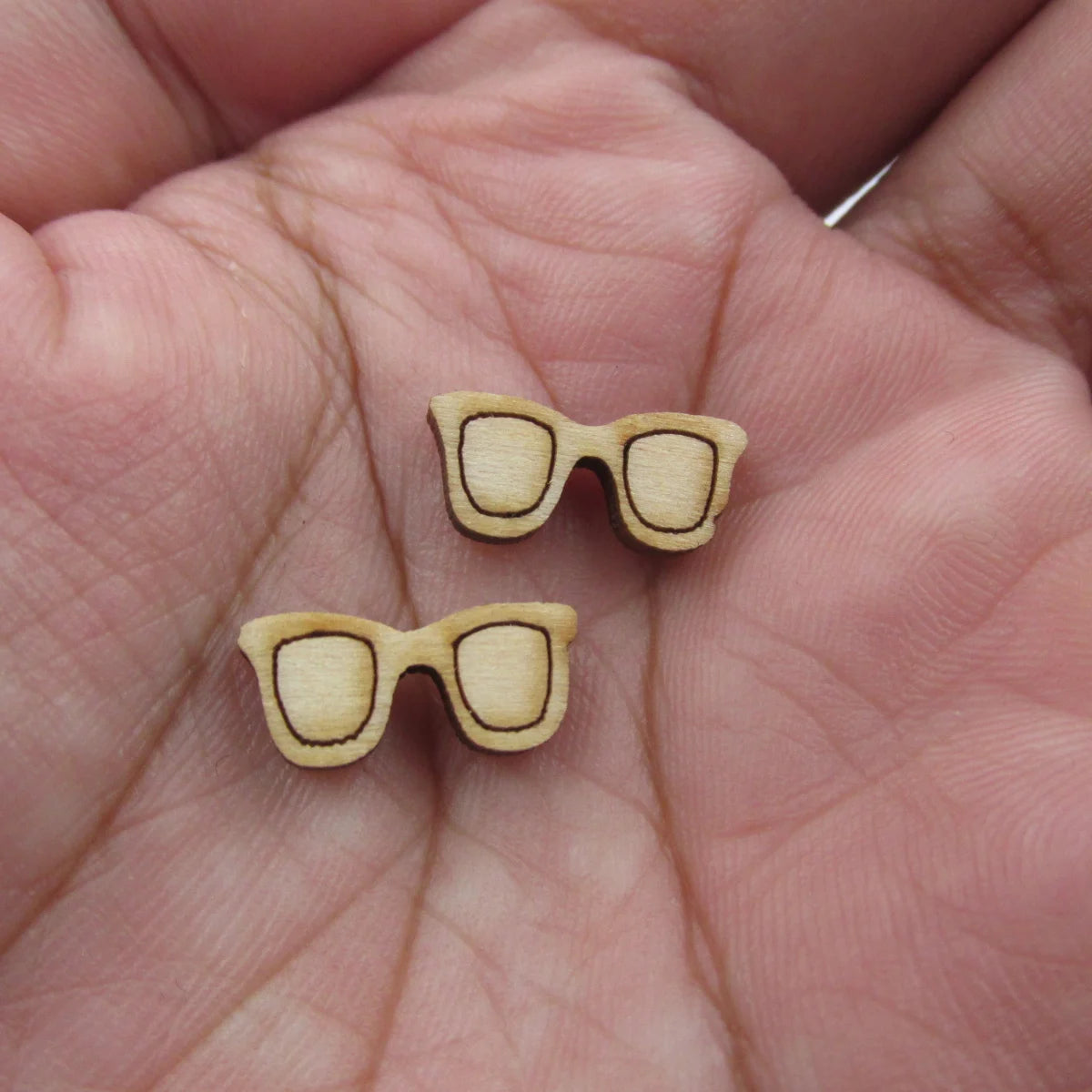 5Pair Unfinished Blank Wood Summer Sun Hat Umbrella Boho Rainbow Beach Ball Cabochon Glasses Pinwheel Post  Earrings Stud