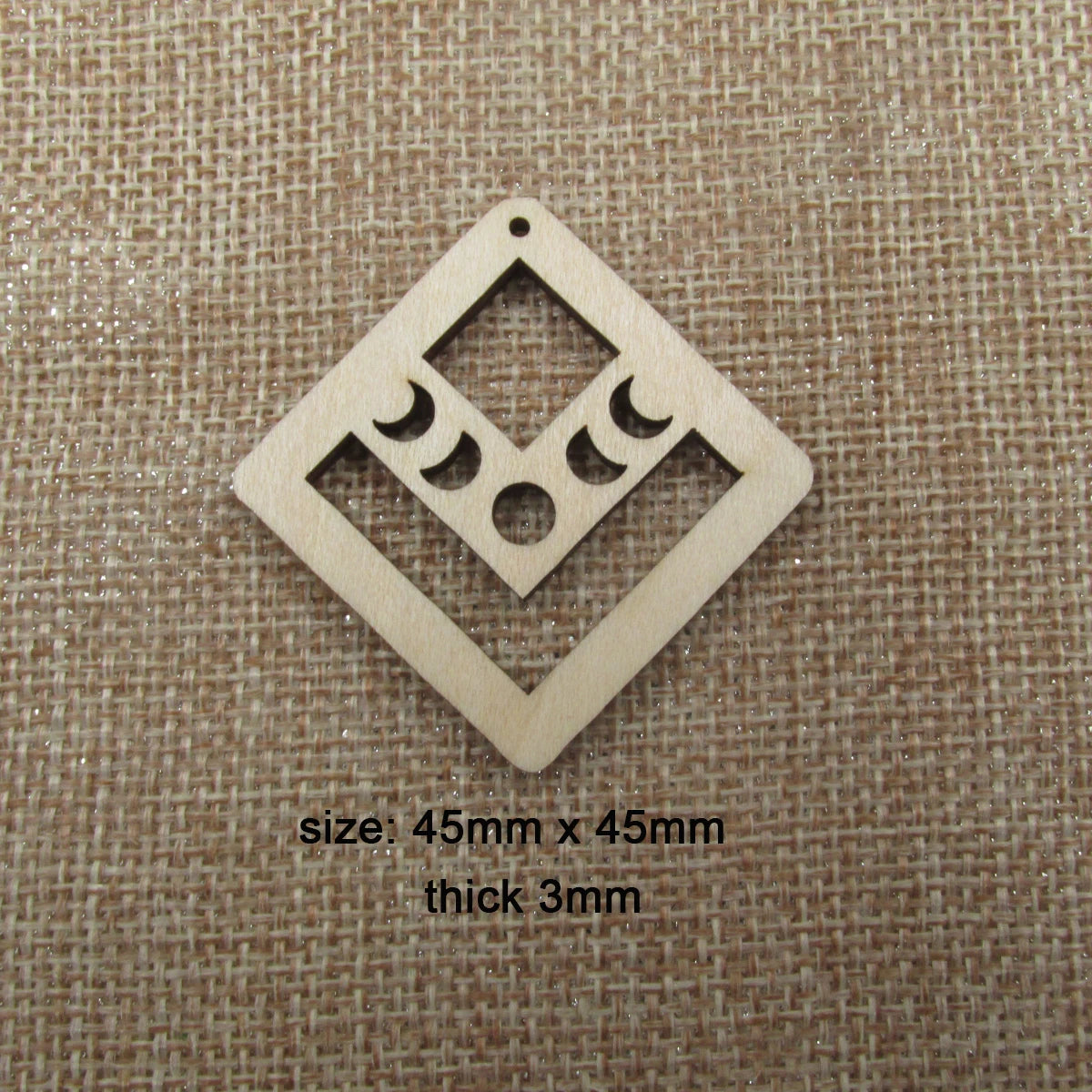 10pcs Unfinished Blanks Wood Crescent Moon Macrame Circle Diamond Teardrop Shape For Jewelry Findings Hoops Earring