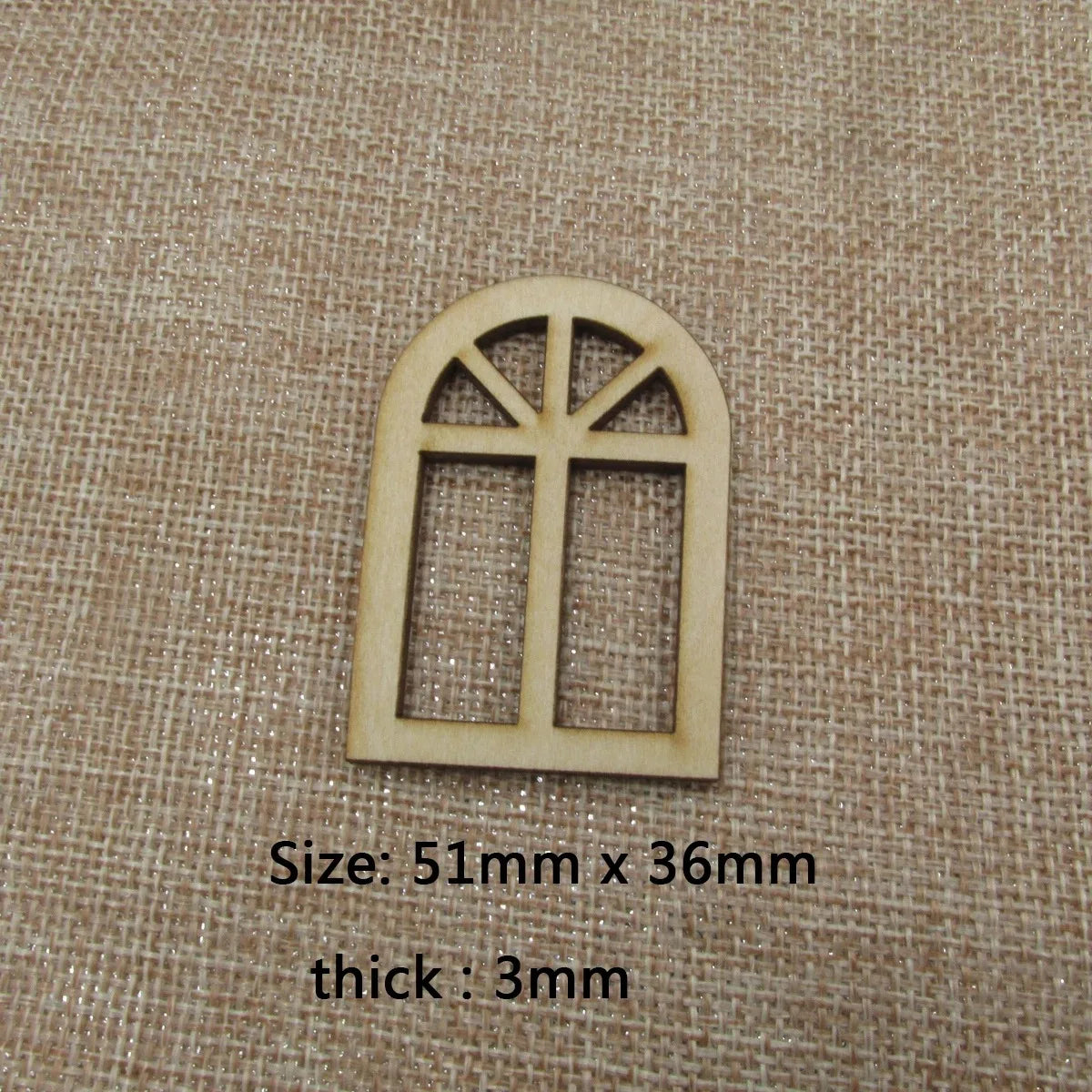 10pcs Unfinished Blank Half Circle Window Fairy Church Shape Wooden Fairy Windows Door House Accessories For DIY Craft