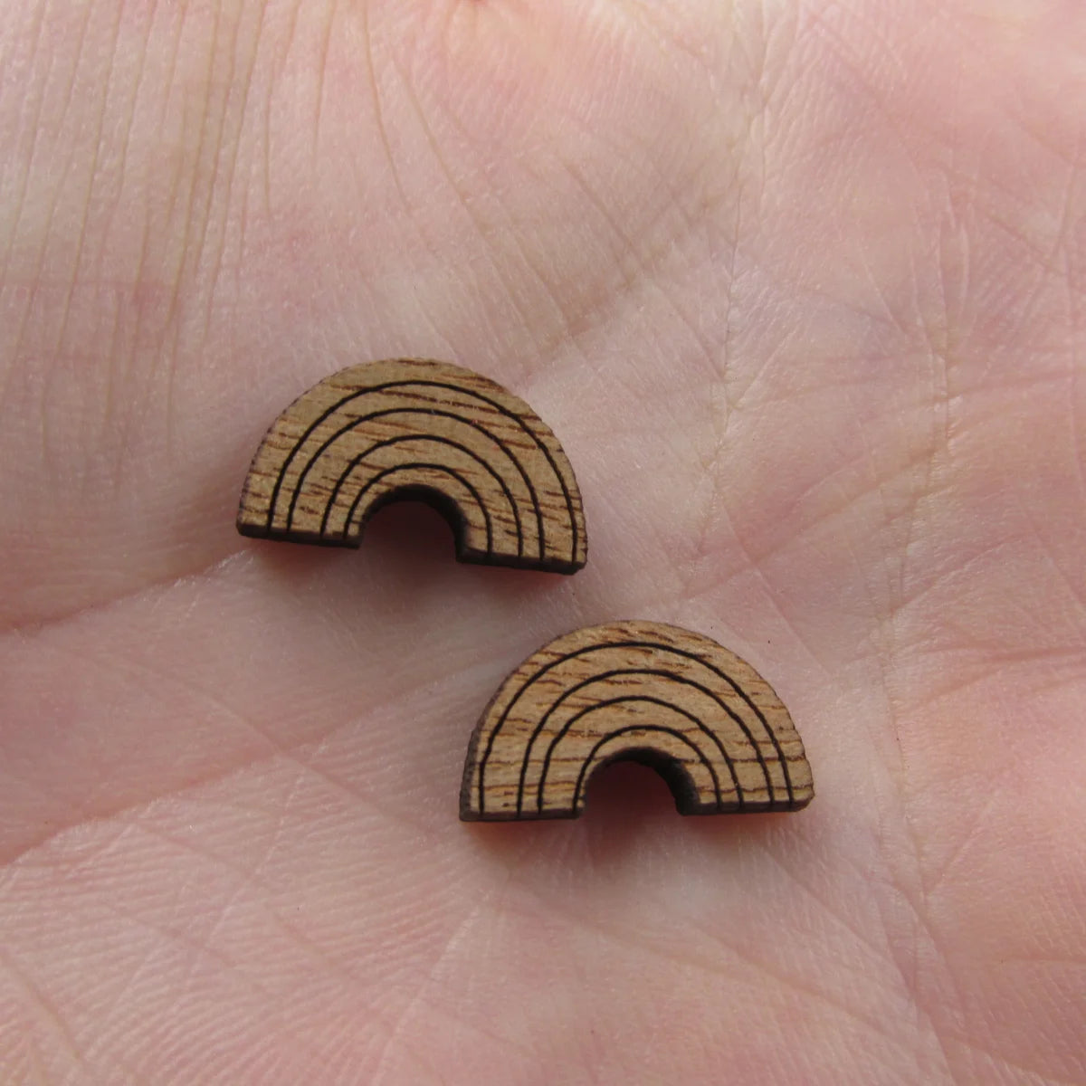 5 Pair Unfinished Blank Weather Wood Rainbow Wooden Cutout Shapes For DIY Stud Earrings Supplies